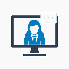 Online business support icon. Flat style vector EPS.