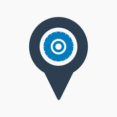 Car service location icon. Flat style vector EPS.