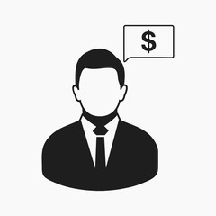 Financial manager icon. Flat style vector EPS.