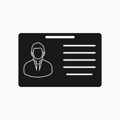 Identification card icon. Flat style vector EPS.