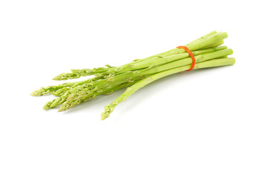 Raw asparagus vegetable isolated on white background