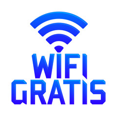 Wifi Gratis, Spanish translation: Free Wifi, vector zone sign icon