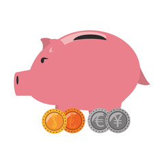 Piggy money savings and investment symbols