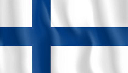 Waving Finland Flag. Vector Illustration