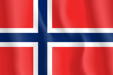 Waving Norway Flag. Vector Illustration