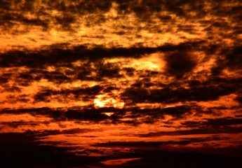 Obraz premium Evening Sun over Berlin and Brandenburg of October 4, 2015, Germany