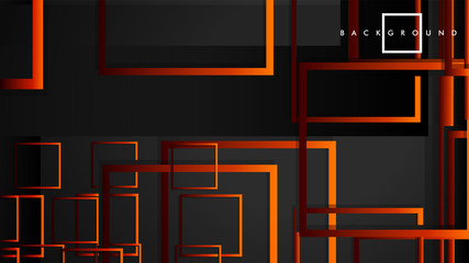 Vector Modern Abstract Squares Backgrounds . with a black red orange gradient. eps 10 template