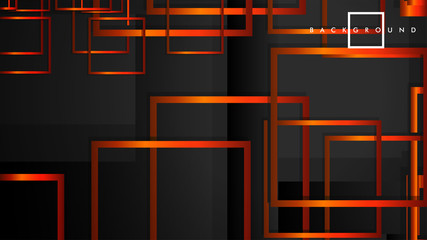 Vector Modern Abstract Squares Backgrounds . with a black orange gradient. eps 10 template