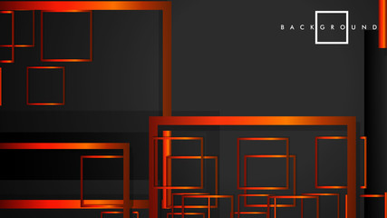 Vector Modern Abstract Squares Backgrounds . with a black orange gradient. eps 10 template
