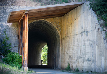 Riding through a tunnel