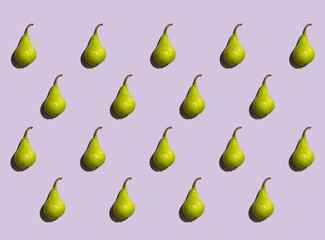 Pears pattern isolated on background. Fresh fruit. Nature food.