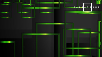 Vector Modern Abstract Squares Backgrounds . with a black and green metal color gradient. eps 10 template