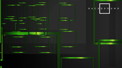 Vector Modern Abstract Squares Backgrounds . with a black and green metal color gradient. eps 10 template