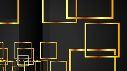 Vector Modern Abstract Squares Backgrounds . with a black and gold color gradient. eps 10 template