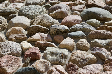 Natural rock stone wall background (upward view)