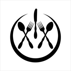 Cutlery Icon, Fork, Spoon And Knife