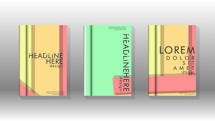 Cover book concept abstract geometric background with a combination of colors and shapes