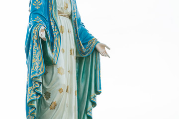 Our lady, The blessed Virgin Mary on white background.