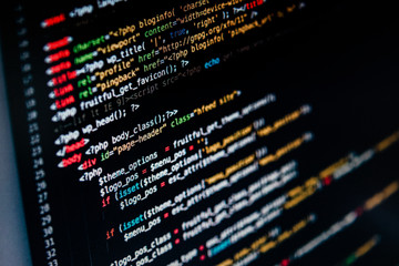 Programming code abstract screen of software developer
