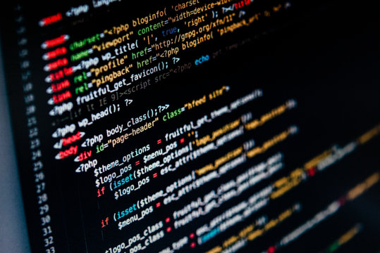 Programming code abstract screen of software developer