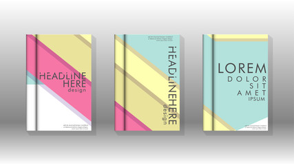 Cover book concept abstract geometric background with a combination of colors and shapes