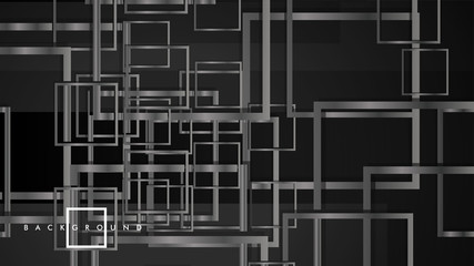 Vector Modern Abstract Squares Backgrounds . with a black and gray metal color gradient. eps 10 template