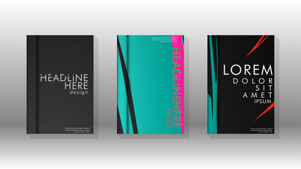 Cover book with a geometric design background