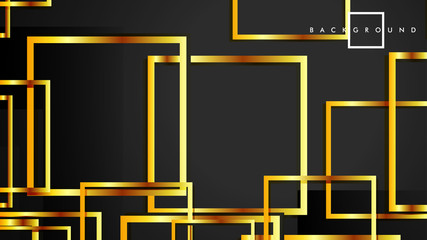 Vector Modern Abstract Squares Backgrounds . with a black and gold color gradient. eps 10 template
