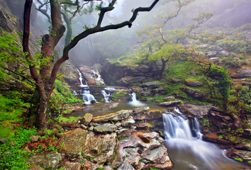 Waterfalls in Dimosari canyon, South Evia (or 