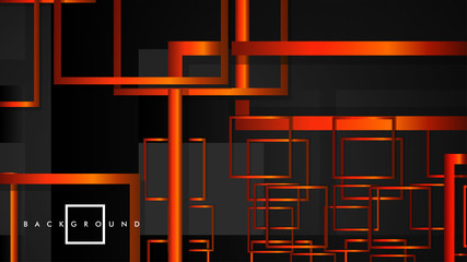 Vector Modern Abstract Squares Backgrounds . with a black orange gradient. eps 10 template