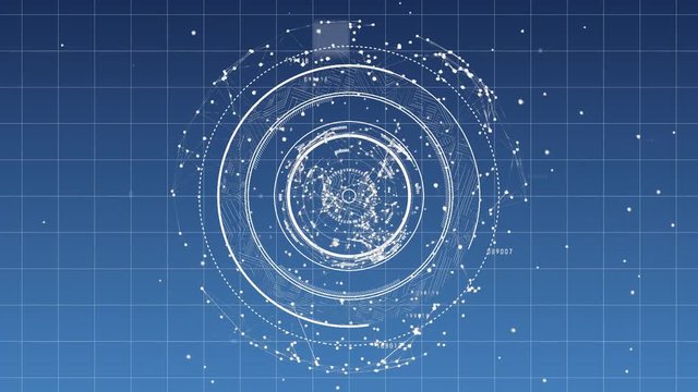 Globe with small particles floating around it