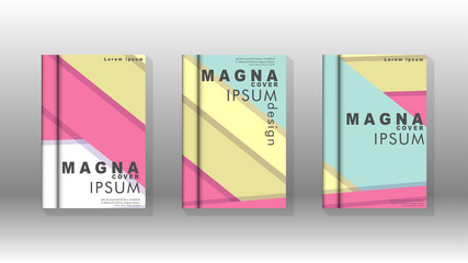 Cover book concept abstract geometric background with a combination of colors and shapes