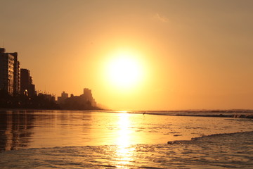 Por do sol na praia