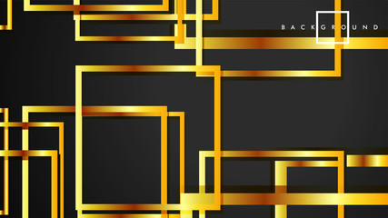 Vector Modern Abstract Squares Backgrounds . with a black and gold color gradient. eps 10 template