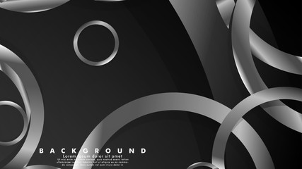 Abstract metal vector background with luxurious shiny gray circles