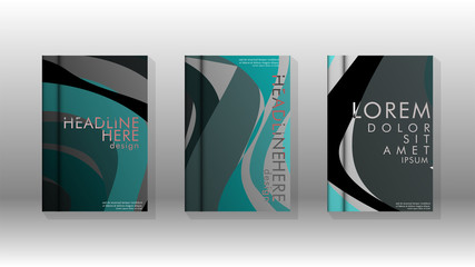 Abstract cover with wave elements. book design concept. Futuristic business layout. Digital poster template. Design Vector - eps10