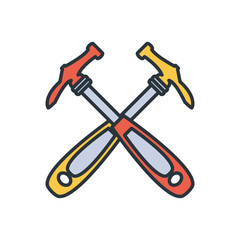 under construction hammer design vector ilustration
