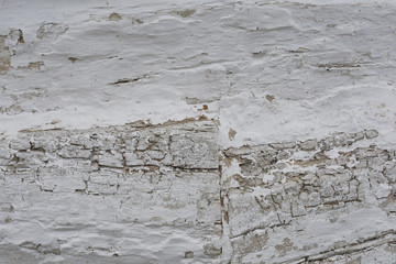Neutral tone - plastered white wooden wall. Texture background image