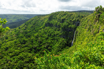 Panoramic view of Black River Gorges National Park, Gorges Viewpoint in Mauritius.
