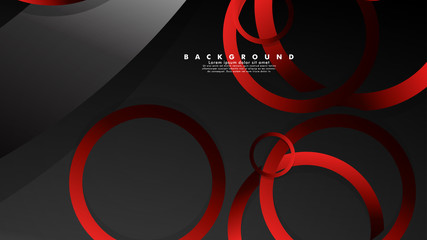 Abstract metal vector background with luxurious shiny red dark circles