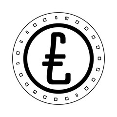 Lira coin money symbol isolated