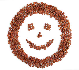 Coffee beans face with smile