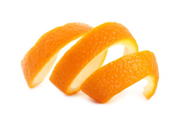 Orange peel isolated on white background