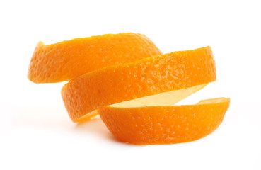 Orange peel isolated on white background