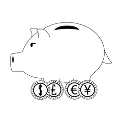 Piggy money savings and investment symbols