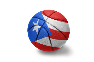 basketball ball with the national flag of puerto rico on the white background