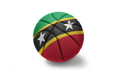 basketball ball with the national flag of saint kitts and nevis on the white background