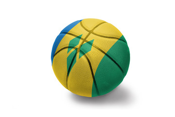 basketball ball with the national flag of saint vincent and the grenadines on the white background