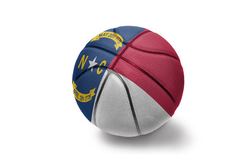 basketball ball with the flag of north carolina state on the white background