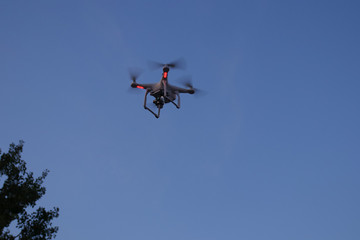 Drone shooting event in the evening sky